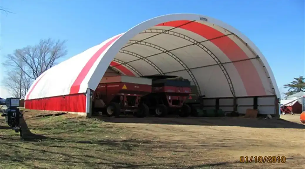 44 foot wide farm storage hoop building