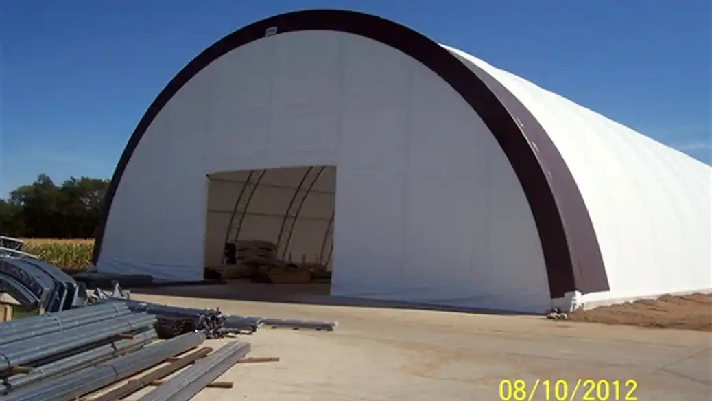 45 foot wide free standing truss hoop shed