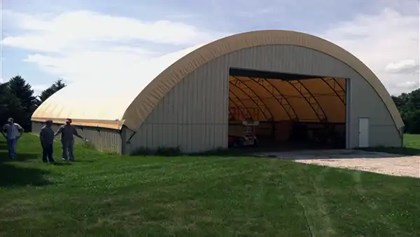 60' wide truss hoop shed