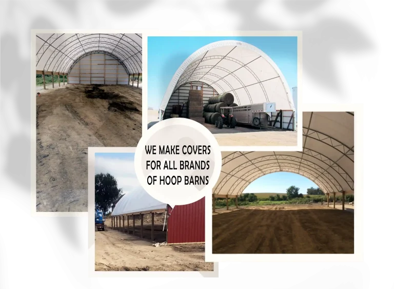 Various buildings that have new hoop building covers installed
