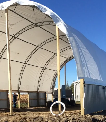 Installing a new hoop building cover